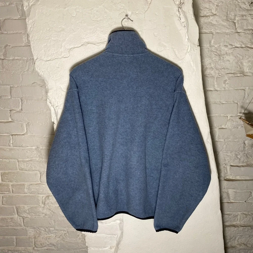Woolrich Polartec Fleece Pullover Mens XL Blue Snap Neck Sweater - Picture 5 of 7